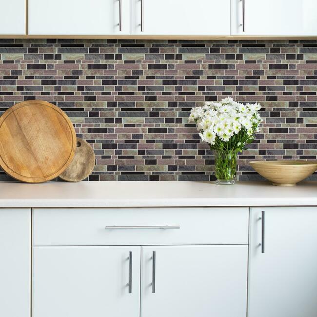 Modern Long Stone Tile Peel and Stick Backsplash Peel and Stick Backsplash RoomMates   