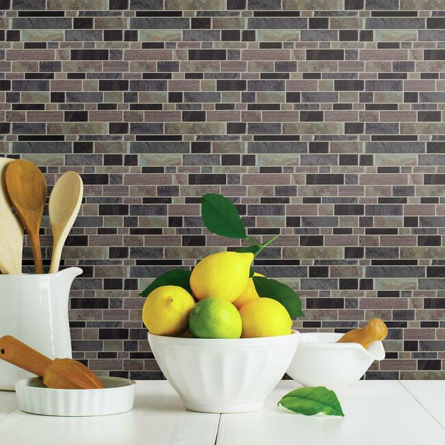 Modern Long Stone Tile Peel and Stick Backsplash Peel and Stick Backsplash RoomMates   