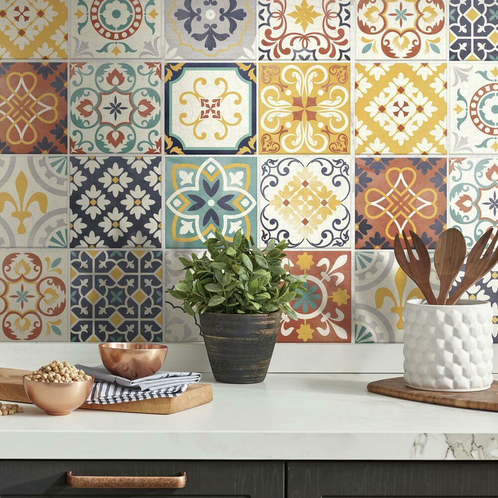 Spanish Terracotta Tile Peel and Stick Backsplash Peel and Stick Backsplash RoomMates   