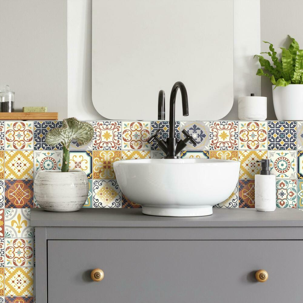 Spanish Terracotta Tile Peel and Stick Backsplash Peel and Stick Backsplash RoomMates   