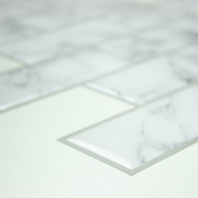 Carrara Marble Subway Peel and Stick Backsplash Peel and Stick Backsplash RoomMates   