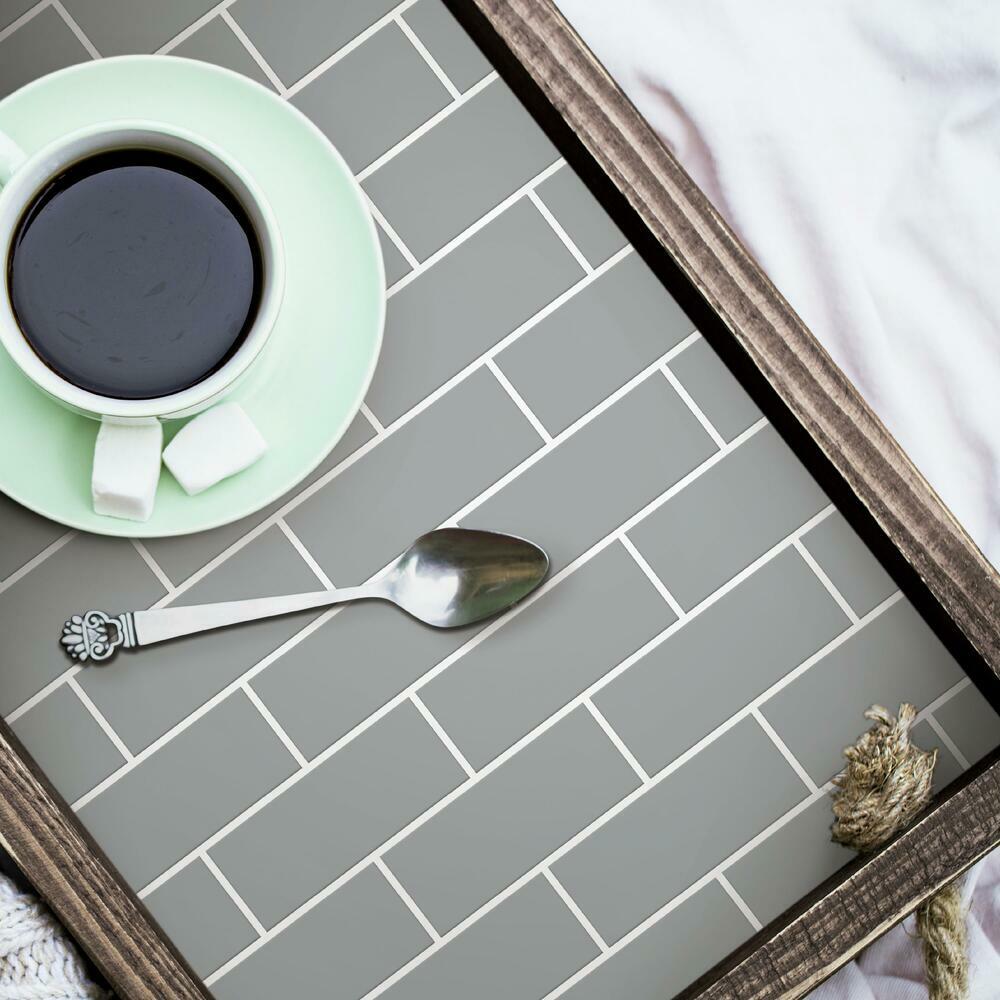 Gray Subway Peel and Stick Backsplash Peel and Stick Backsplash RoomMates   