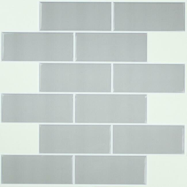 Gray Subway Peel and Stick Backsplash Peel and Stick Backsplash RoomMates   