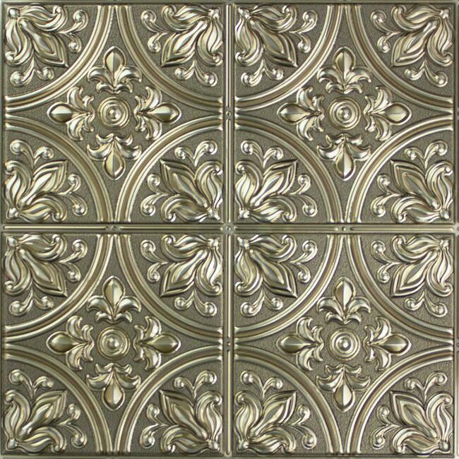 Gold Tin Peel and Stick Tile Backsplash Peel and Stick Backsplash RoomMates   