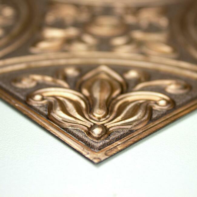 Copper Tin Tile Peel and Stick Backsplash Peel and Stick Backsplash RoomMates   