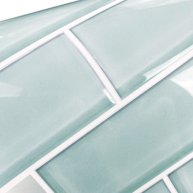 Aqua Seaglass Subway Peel And Stick Sticktile Peel and Stick Backsplash RoomMates   
