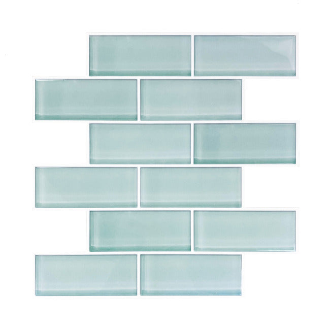Aqua Seaglass Subway Peel And Stick Sticktile Peel and Stick Backsplash RoomMates   