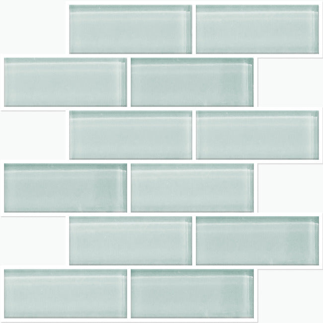 Aqua Seaglass Subway Peel And Stick Sticktile Peel and Stick Backsplash RoomMates   