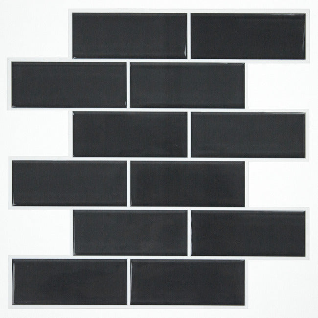 Charcoal Seaglass Peel and Stick Backsplash Peel and Stick Backsplash RoomMates   