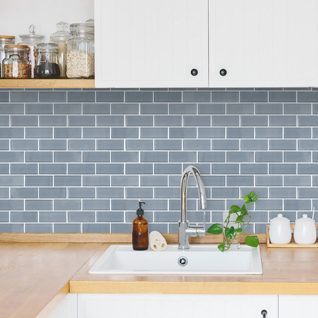 Blue Seaglass Peel and Stick Backsplash Peel and Stick Backsplash RoomMates   