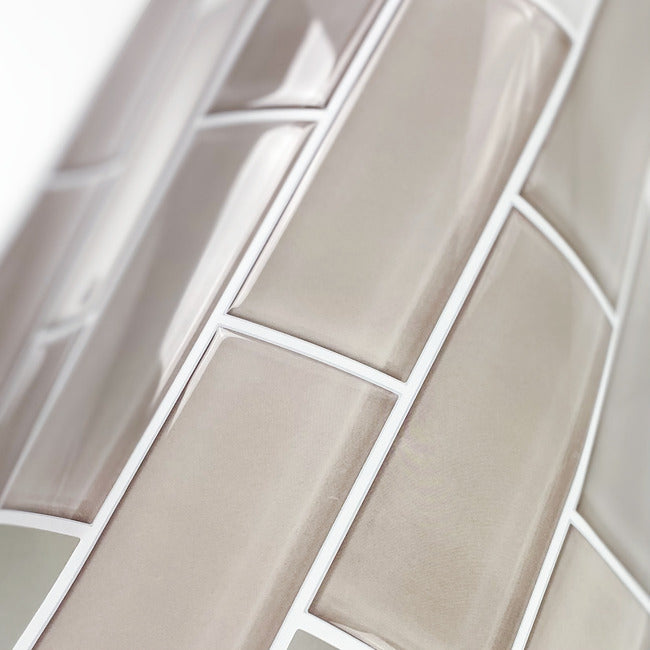 Taupe Seaglass Peel and Stick Backsplash Peel and Stick Backsplash RoomMates   