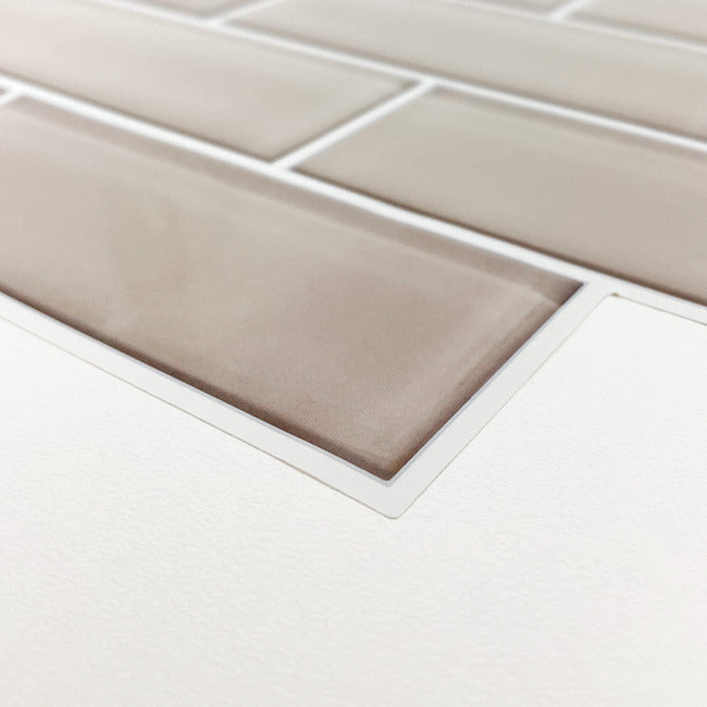 Taupe Seaglass Peel and Stick Backsplash Peel and Stick Backsplash RoomMates   