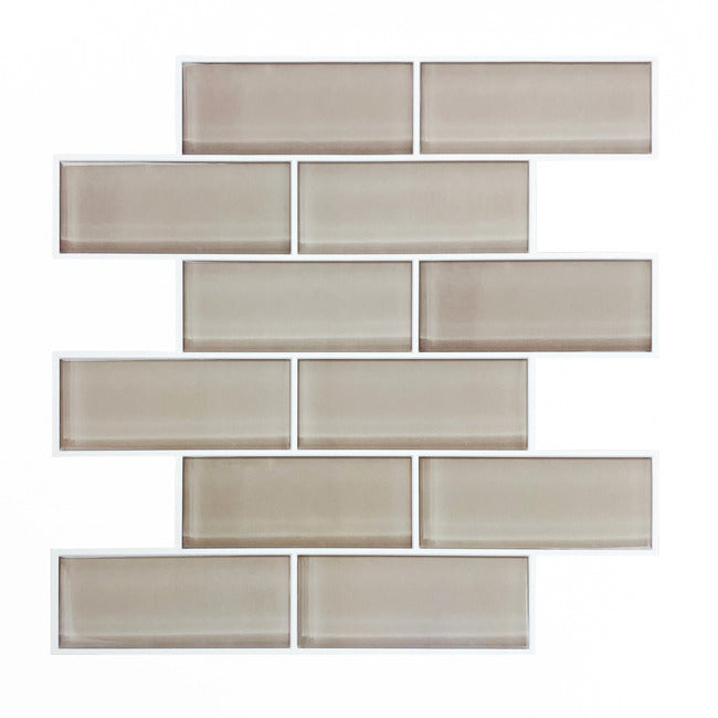 Taupe Seaglass Peel and Stick Backsplash Peel and Stick Backsplash RoomMates   