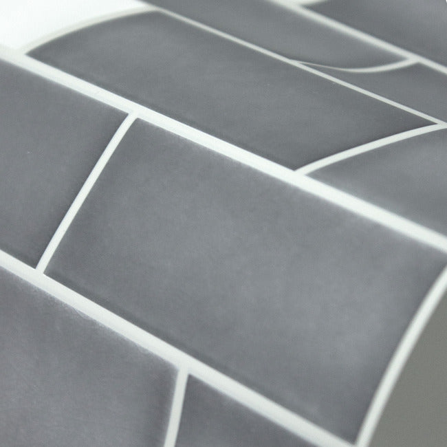 Dark Stone Gray Ceramic Peel and Stick Backsplash Peel and Stick Backsplash RoomMates   