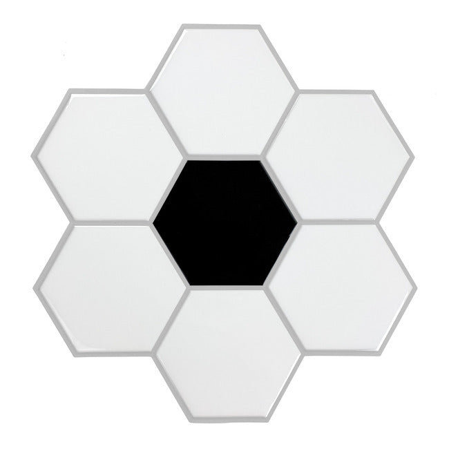 Black And White Large Hexagon Peel and Stick Backsplash Peel and Stick Backsplash RoomMates   