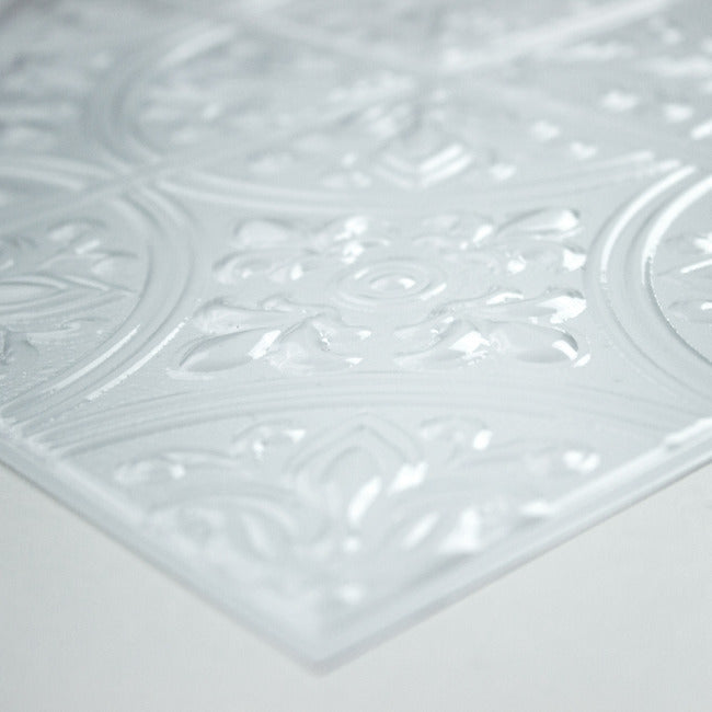 Bright White Tin Peel and Stick Tile Backsplash Peel and Stick Backsplash RoomMates   