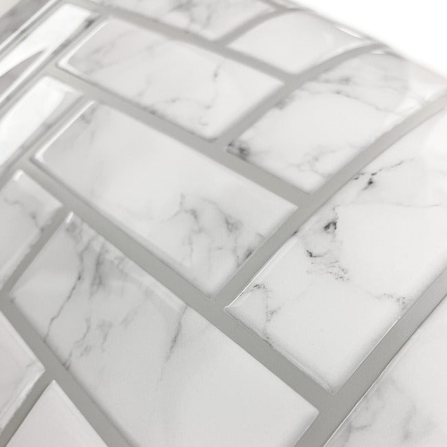 Marble Herringbone Peel And Stick Backsplash Peel and Stick Backsplash RoomMates   