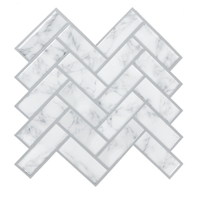 Marble Herringbone Peel And Stick Backsplash Peel and Stick Backsplash RoomMates   