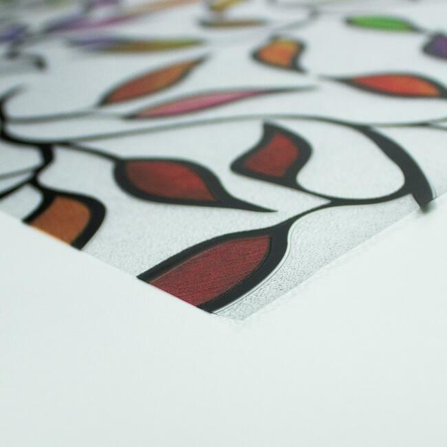 Stained Glass Leaves Window Film StickSHADES RoomMates   