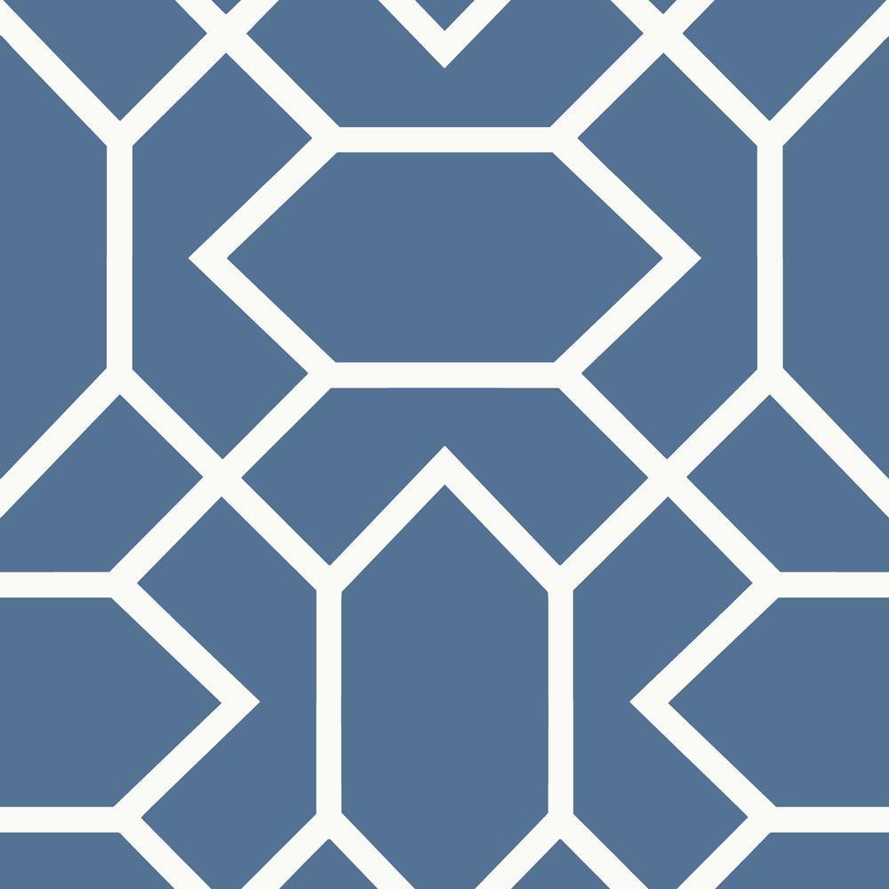 Modern Geometric Peel and Stick Wallpaper Peel and Stick Wallpaper RoomMates Roll Blue 