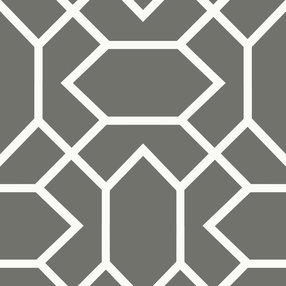 Modern Geometric Peel and Stick Wallpaper Peel and Stick Wallpaper RoomMates Roll Dark Gray 