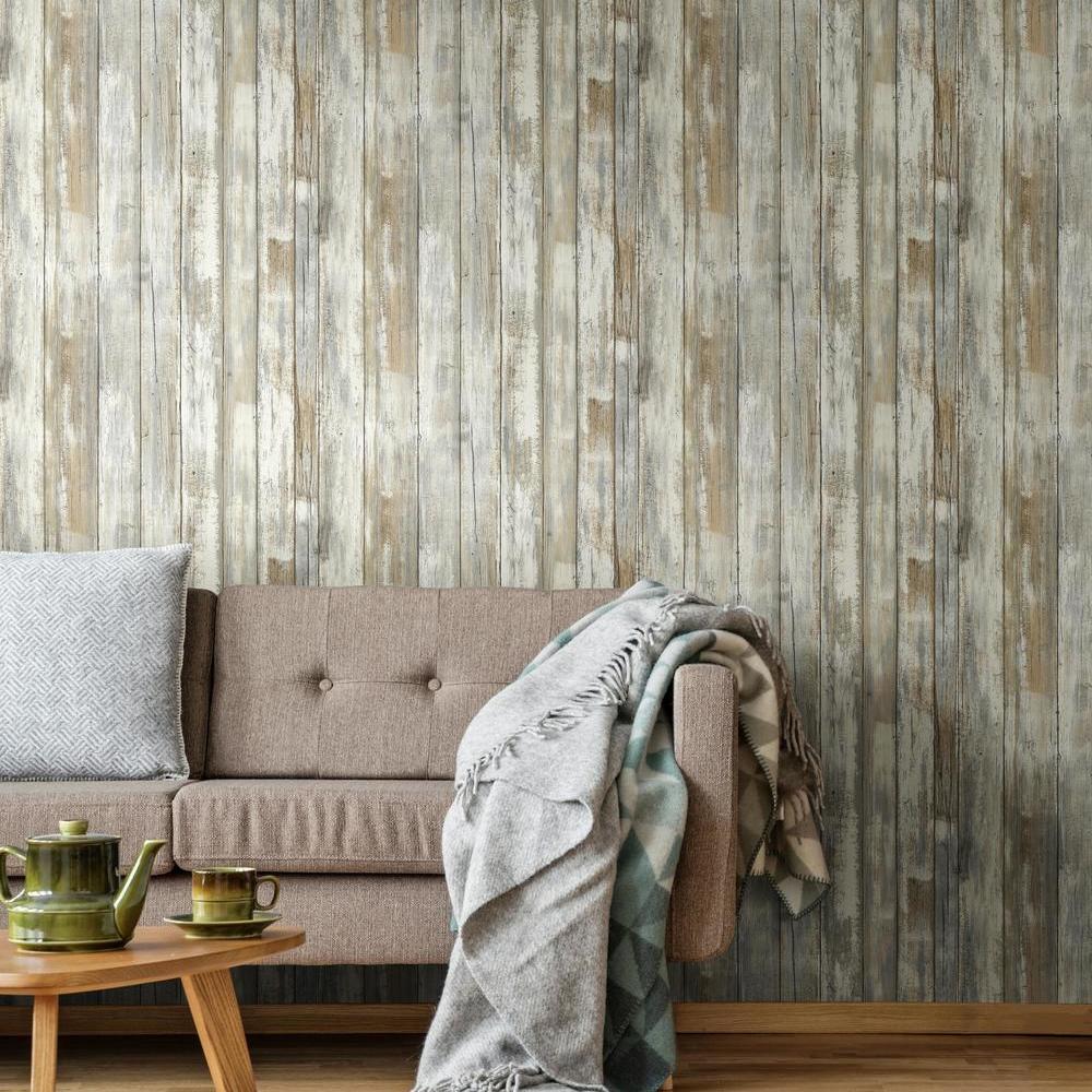 Distressed Wood Peel and Stick Wallpaper Peel and Stick Wallpaper RoomMates   