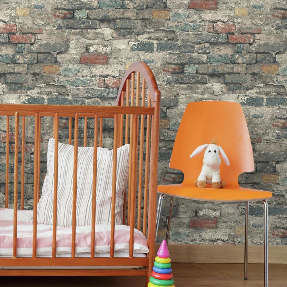 Brick Alley Peel and Stick Wallpaper Peel and Stick Wallpaper RoomMates   