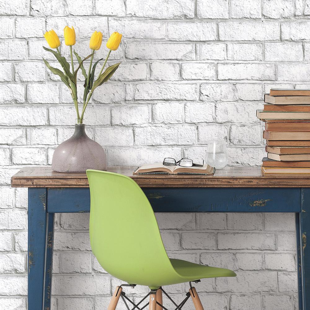 White Brick Peel and Stick Wallpaper Peel and Stick Wallpaper RoomMates   