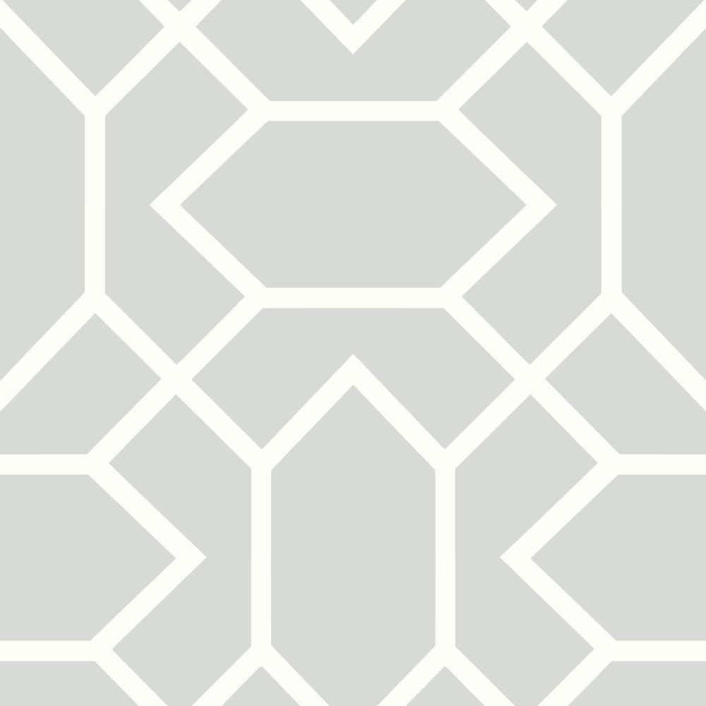 Modern Geometric Peel and Stick Wallpaper Peel and Stick Wallpaper RoomMates Roll Light Gray 