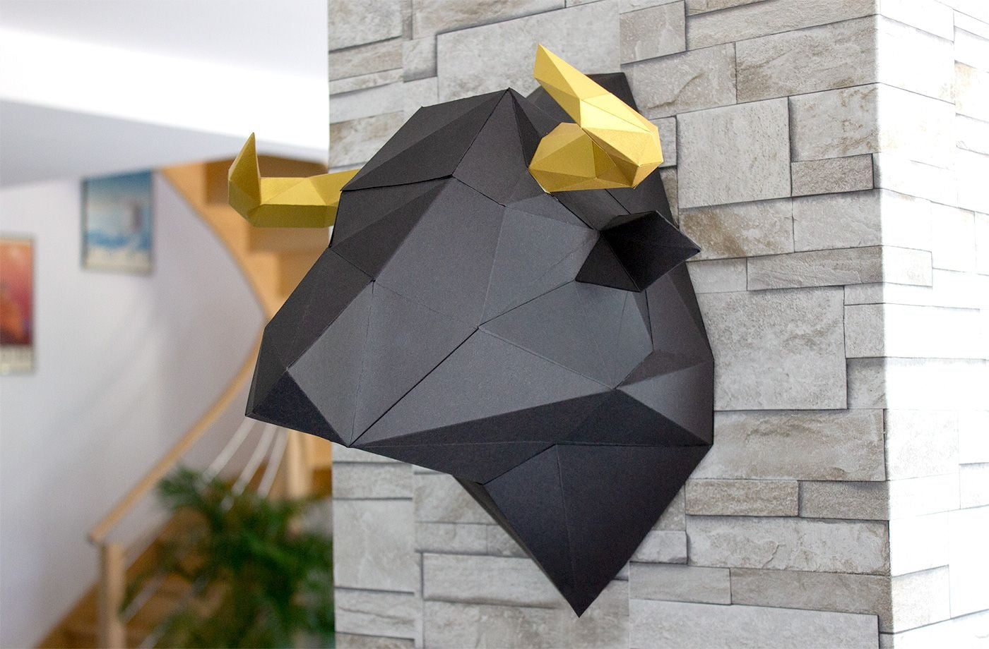 Bull Paper Animal Head Trophy Animal Trophy Heads RoomMates   